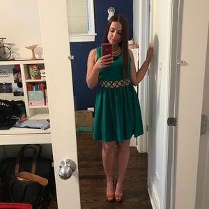 Green dress with cutouts